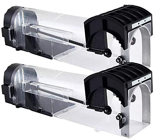 Nature Dream 2Pcs Mouse Automatic Lock Rodent/Mouse Trap, Plastic mousetrap, Transparent ABS Plastic, Suitable for rats, chipmunks, squirrels, voles