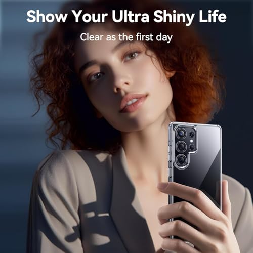 Image of NISHTECH for Samsung Galaxy S25 Ultra 5G (2025) Premium Transparent Hybrid Soft Slim Dust Proof Back Case Cover Silicone with Camera Protection