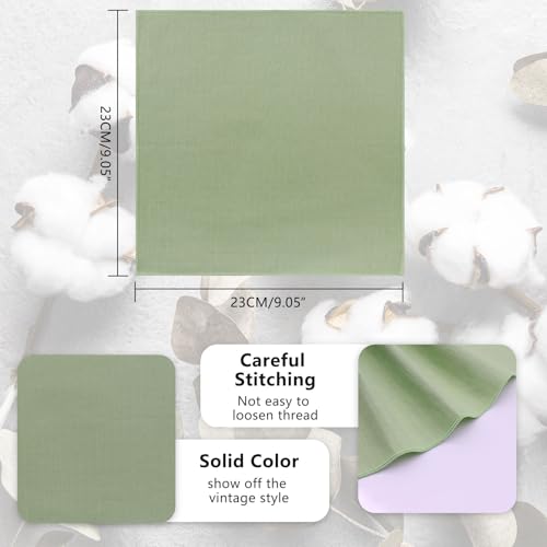 Image of Luckyvestir Pocket Squares for Men, 9 inch Cotton Linen Sage Handkerchiefs Men Women with Pocket Square Holder for Suits Business
