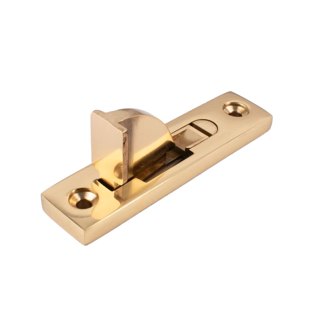 Sash Heritage Solid Cast Brass Metal Sliding Sash Window Weekes Stop with Square Ends - Polished Brass