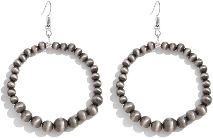 Navajo Pearls Earrings for Women Boho Earrings for Women Vintage Black Pearl Earrings Bohemian Earrings Dangle Earrings Bohemian Western Jewelry Gift