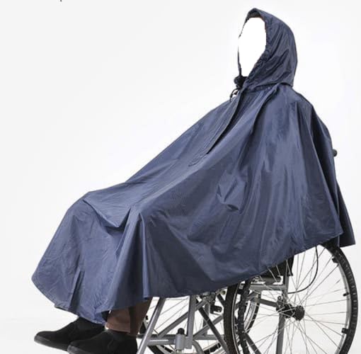 Waterproof Wheelchair Poncho Rain Cover, Wheel Chair Cape & Chair Cover for Adults Universal Fit Lightweight, Hooded