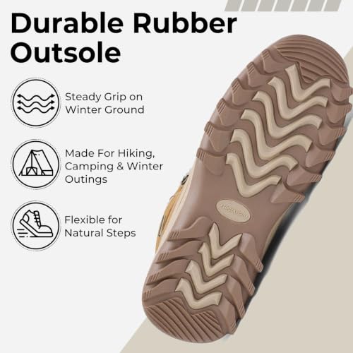 Image of Mishansha Men's Waterproof Snow Boots, Insulated Winter Hiking Boots