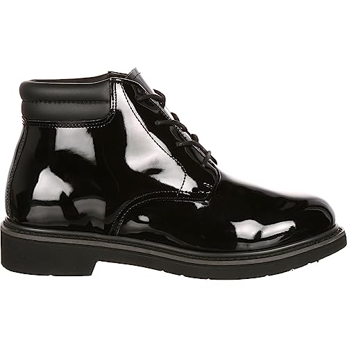 ROCKY Vestido de couro de alto brilho Chukka, Preto, 3 Wide