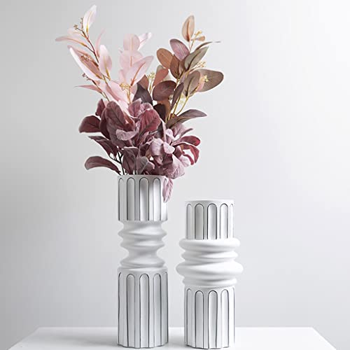 Vase à rayures noir et blanc maison salon table à manger 37.5cm