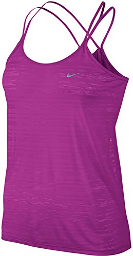 Nike Womens Dri-FIT¿ Cool Breeze Strappy Tank Top Fuchsia Flash/Reflective Silver LG