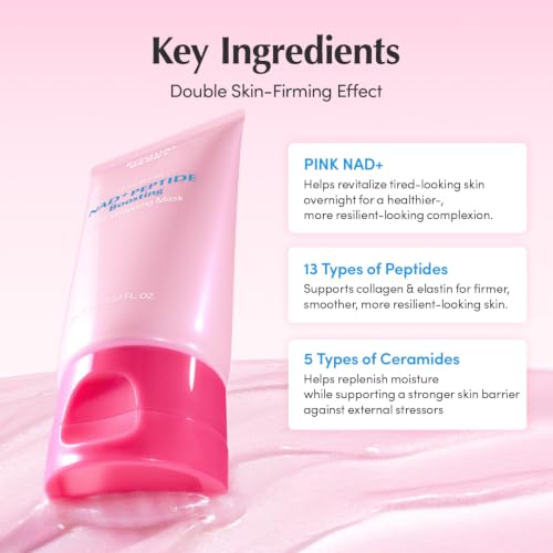 Image of EQQUALBERRY NAD+ Peptide Boosting Night Wrapping Mask | Easy Peel Off Overnight Facial Mask for Face, Neck Lifting & Firming | Glowing Glass Skin | Korean Skin Care, 2.53 fl.oz