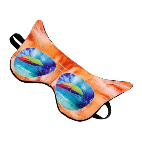 PACKOVE Cute Cat Eye Mask for Sleep Light Blocking Soft Lightweight Glasses Style Women Eye Mask