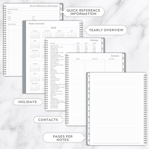 2026 planner- 2026 planner weekly and monthly jan 2026 - dec 2026 a5634 x 8434 jan 2026 - dec 2026 grey teacher student organizer daily calendar planner organizer ideal for office school supplies enterprise