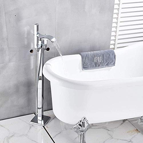 Mitigeur sur pied pour baignoire avec inverseur fluide et douchette ABS incluse