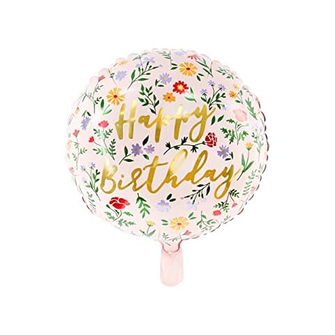 Floral Foil Happy Birthday Balloon Cover
