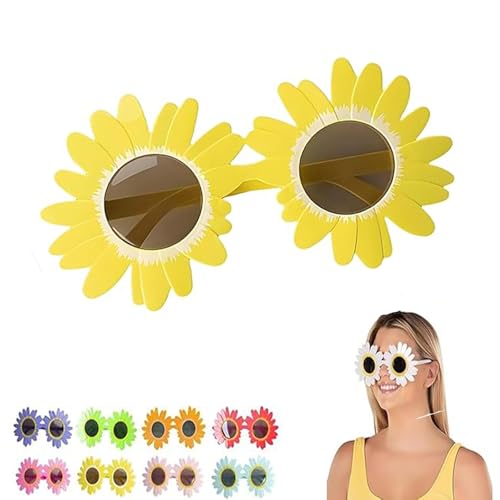 Art the Clown Sunflower Glasses Terrifier Cosplay Decorative Yellow Eyewear for Adult Halloween Costume (Yellow)