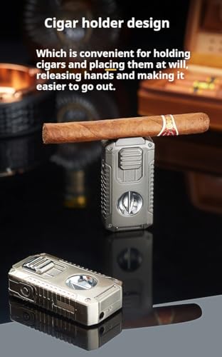 Encendedor antorcha para cigarros 5 en 1 gris miniatura 3