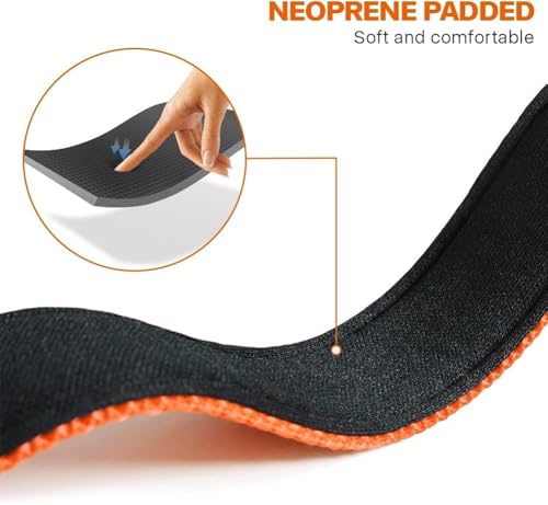 Taglory Hundehalsband, Weich Gepolstertes Neopren Nylon Hunde Halsband für Extra Große Hunde, Verstellbar und Reflektierend für das Training, Orange