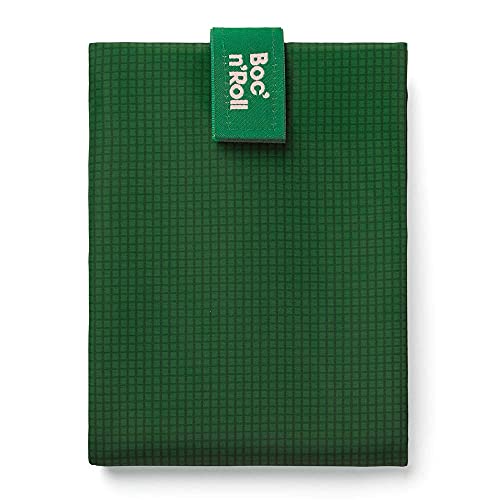 Roll'eat ® | Bolsa Merienda, Porta Bocadillos con Envoltorio Reutilizable, Porta Alimentos Ecológico sin BPA, Bolsa de Tela, Color Verde - Boc'n'Roll Active