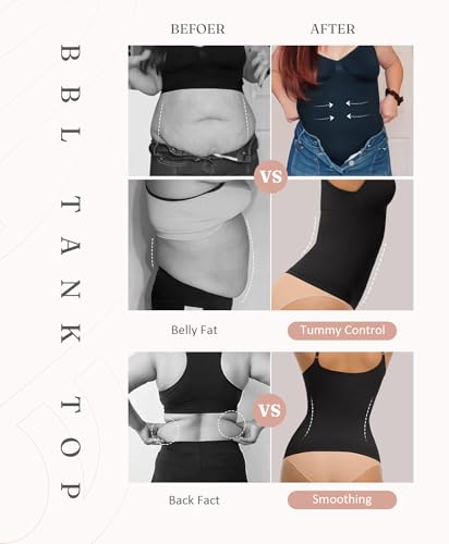 FeelinGirl Womens Tank Top Shapewear Tummy Control Tops Slimming Cami Tank Seamless Compression V Neck Camisole3