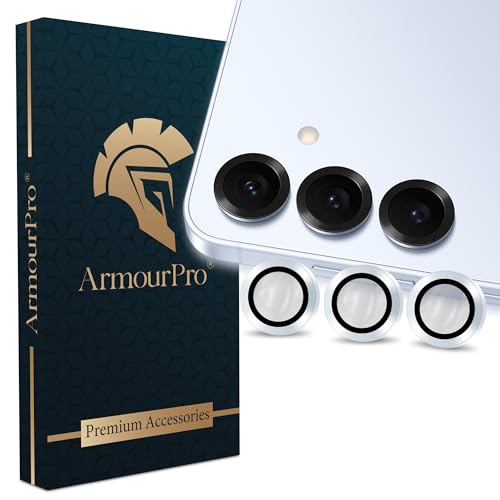 Image of ArmourPro Camera Lens Tempered Glass for Samsung Galaxy S25 (6.4 Inches) Tough HD Individual Aluminum Alloy Rings 9H Camera Cover, Scratch-Resistant,Camera Lens Protection| Blue, 1 Pack