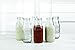Circleware Country Milk Bottles Set of 6 Drinking Glasses Home and Kitchen Dairy Cow Glassware for Water, Juice, Beer, Bar Liquor Dining Beverage Gifts, Farmhouse Decor, 6 Count (Pack of 1), Clear