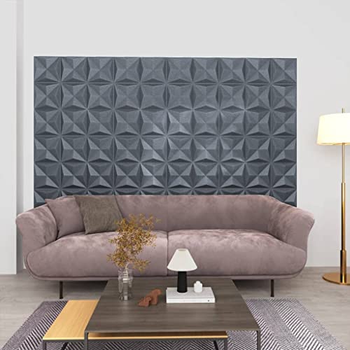 Vetnasa Paneles de Pared 3D 24 Unidades Gris Origami 6 m² 50x50 cm Bricolaje, Materiales de construcción, Recubrimiento de Paredes Gris 1,5 KG