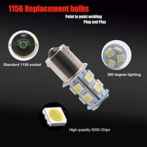 Everbright 10-Pack White 1156 Ba15S 1141 1073 1095 1003 7506 Base 13Smd 5050 Led Replacement For Car Incandescence Bulb Interior Rv Camper Brake Turn Bulb Backup Lamp Parking Side Marker Lights Dc 12V #TOP4