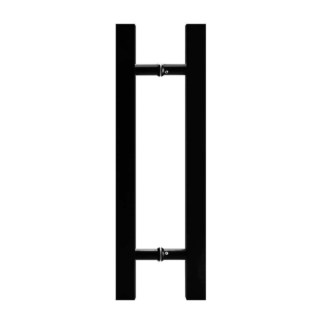 Manilla de Acero Inoxidable de Alta Resistencia para Puertas comerciales de Vidrio, de Tipo Empuje/Tirar, o para Puertas correderas de Madera Tipo Granero. Color Negro. D