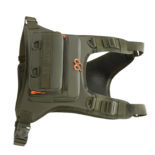 fexxkg Bolsa de pecho a prueba de salpicaduras para deportes al aire libre, bolsa de chaleco con múltiples compartimentos, para hombres y mujeres, accesorios de pesca al aire libre