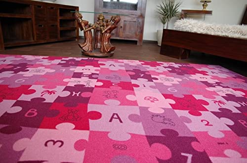 Dywan puzzle fioletowy 100 x 250 cm