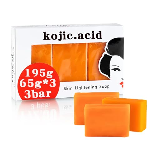 LFCFBH 3PCS Kojic Acid Soap Original for Deep Facial & Body Skin Cleaning, Even Tone Restore Radiance, Moisture Hydrate