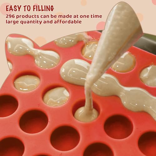 Image of HKNMTT Mini Semi Sphere Shape Molds Silicone, 2x148 Cavities Round Baking Moulds for Dog Treats Snack Candy Chocolate Chip Cookie Wax Yogurt Melts, Oven Safe Small Half Ball Pellet Sheets