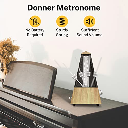 Donner Mechanical Metronome For Piano Guitar Drum Violin Saxophone Musician, Track Beat And Tempo, Loud Sound, Steel Movement, Dpm-1 #TOP5
