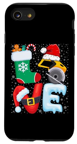 Coque pour iPhone SE (2020) / 7 / 8 Circular Saw Lover - Circular Saw Santa Hat Christmas Xmas