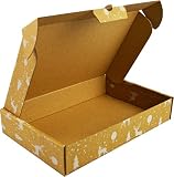 Cartone con stampa natalizia 230x160x45mm Ideale per i regali, scatola per documenti di cartone a 3 strati Spostamento di stoccaggio Spedizione Imballaggio con stampa (50)
