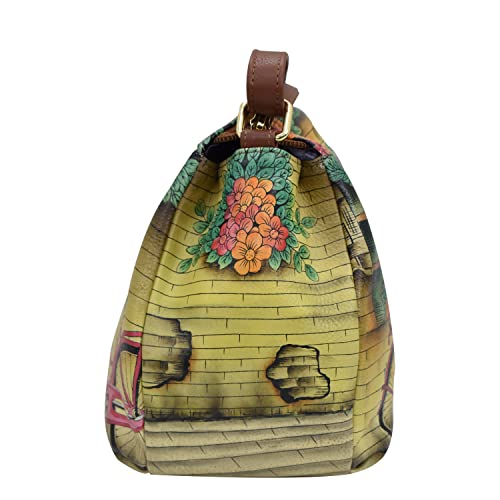 Image of Anuschka Women's Leather Shoulder Bag - Hand-Painted Genuine Leather Handbag with Adjustable Strap - 691, Shoulder Bag