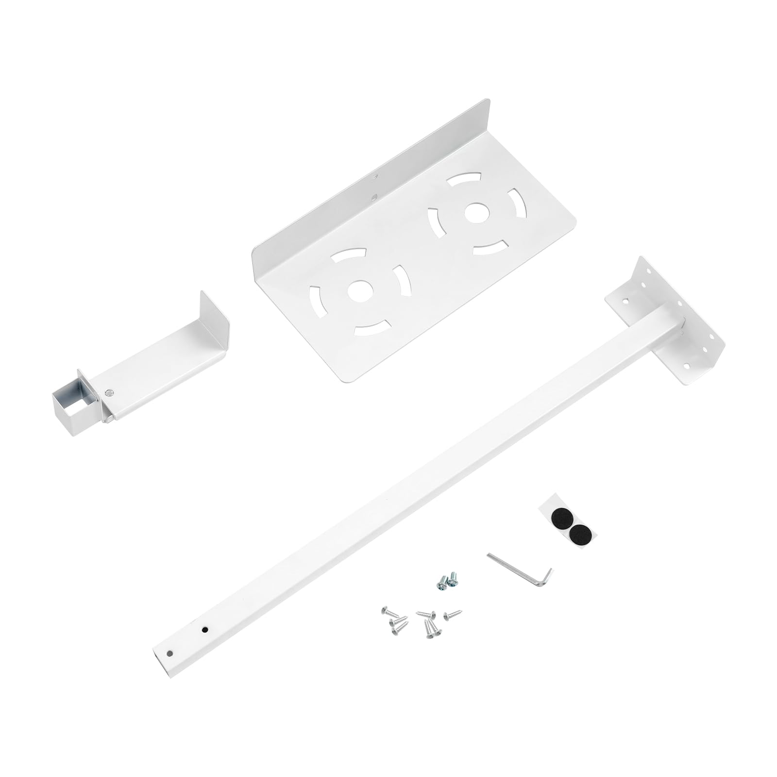 Support PC sous bureau, support PC réglable avec trous de refroidissement de plaque de base pour grands PC gamer, support mural pour PC, gain de place, capacité de charge 30 kg (blanc)