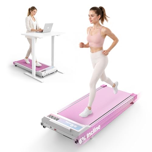 Image of Walking Pad Treadmill for Home Office, Under Desk Treadmill with 2.5HP Quiet Motor, 6% Manual Incline, Remote Control, LED Display, 300 lbs Capacity