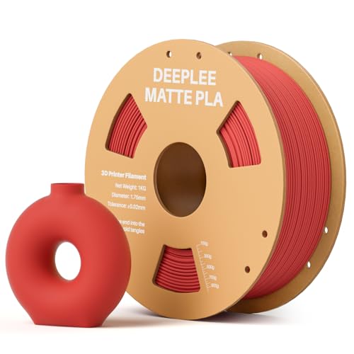 Image of Matte PLA Filament 1.75mm, 3D Printer Filament Dimensional Accuracy + /- 0.02mm, No Clogging, Higher Toughness, Cardboard Spool 3D Filament, 1kg Ruby Red