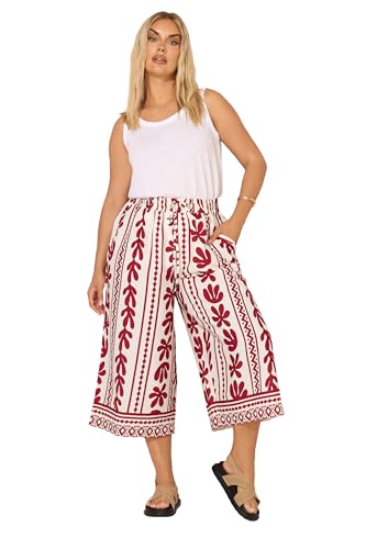 Yours Curve Aztec Leaf Midaxi Culottes - Women's - Plus Size Curve