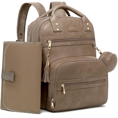 Premium Vegan Leather Diaper Bag Backpack