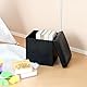 Bonlife Sitzhocker Mit Stauraum Sitzbank Faltbar Buecher Aufbewahrungsbox Klein Sitz Box Faltbox mit Deckel Schwarz 30x30x30cm