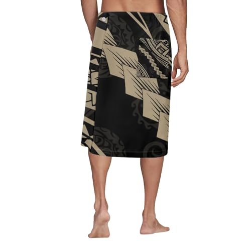 Men's Tahitian Pareo Aloha Swimwear Cover-Up Islander Tapa Cloth Polynesian Ethnic Pattern4