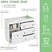 Timechee Baby Dresser Changing Table with Drawers,Shelf,Hidden Laundry Basket Storage,2 in 1 Nursery Dresser Chest for Infants, Baby Diaper Changing Station for Daycare,Bedroom,White