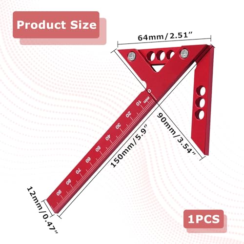 Mittenfinder,Linienlineal Aus Aluminiumlegierung,Zimmermannswinkel,45°90°Linienlineal Aus Aluminiumlegierung,Zentrierwinkel Für Holzvermessung Zylindrische Zentrierung Winkelmarkierung