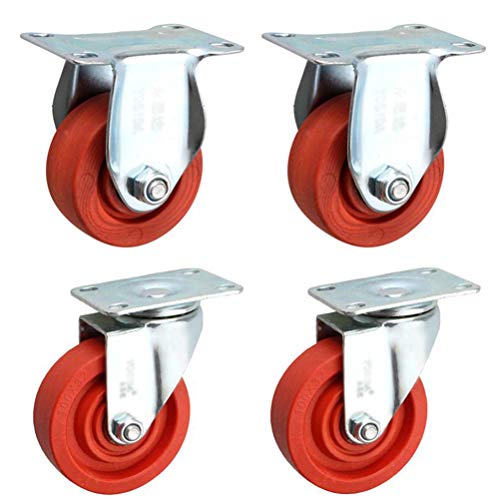 Roulettes de transport pivotantes en nylon rouge Φ100 mm avec freins pour meuble lourd