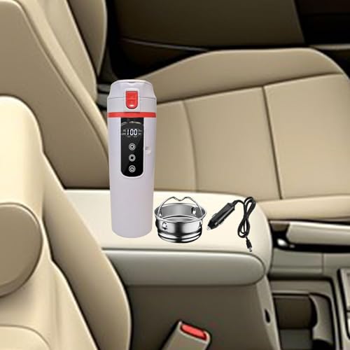 Tetera eléctrica para auto 12V/24V acero inoxidable blanca miniatura 4