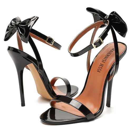 MAIERNISI JESSI Unisex Men's Women's Bow Strappy Sandals Heels, Stilletos High Heeled Ankle Strap Slingback Sandals2