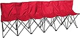 Trademark Innovations Portable 6-Seater Folding Team Sports Sideline Bench with Back (Red)