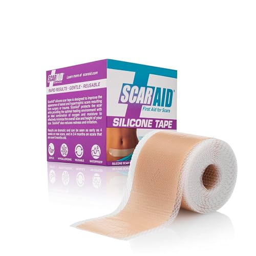 Silicone Scar Tape Premium-Grade for Surgical Scars, C-Section Recovery Essentials, Keloid & Hypertrophic Scars, Reusable Silicone Tape, Scar Patches for Healing, Scar Tape Silicone Reduces Redness