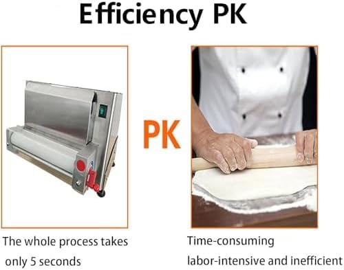 Macchina Elettrica per Pressare la Pasta, Stendipasta Automatico con Spessore Regolabile 0.7-5.4mm e Pedale, Acciaio Inox per Pizza, Pasta Fresca e Pane Piatto, Cucina Domestica e Professionale,40cm