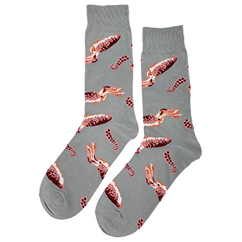 Squid Dress Socks Funny Novelty Crazy Fun Design Men Size 8-12 Cotton Casual Crew Colorful Funky Fancy Socks Gift for Men