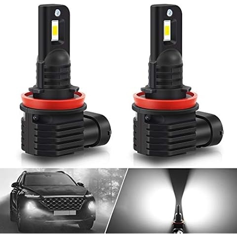 OPL5 H11/H8/H9 LED Headlight Bulbs Mini Design Upgraded Chips Fog Lights 12000 Lumen 40W 6000K Xenon White IP68 Waterproof All-in-One Plug and Play LED Headlight Conversion Kit(2PCS… Cover